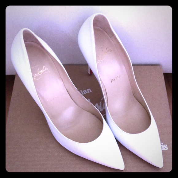 Christian Louboutin Shoes - Christian Louboutin Pigalle White Leather 100m- 38